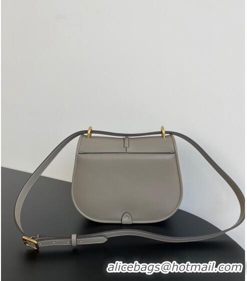 Top Quality Fendi C' mon Medium Satchel Bag in Smooth and Full-grain Leather F1035 Grey 2023