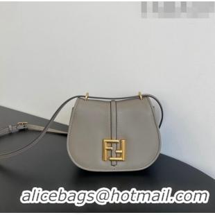 Luxury Cheap Fendi C' mon Small Satchel Bag in Smooth and Full-grain Leather F1036 Grey 2023