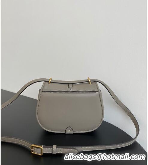 Luxury Cheap Fendi C' mon Small Satchel Bag in Smooth and Full-grain Leather F1036 Grey 2023