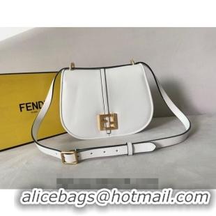 Pretty Style Fendi C' mon Medium Satchel Bag in Smooth and Full-grain Leather F1035 White 2023