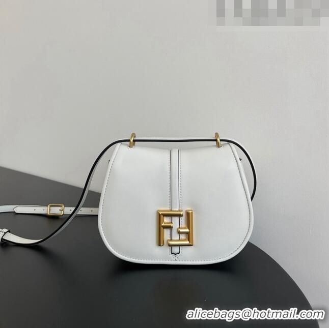 Fashion Cheapest Fendi C' mon Small Satchel Bag in Smooth and Full-grain Leather F1036 White 2023