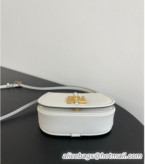 Fashion Cheapest Fendi C' mon Small Satchel Bag in Smooth and Full-grain Leather F1036 White 2023