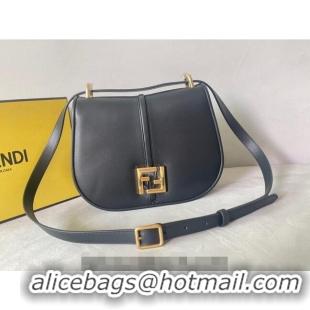 Famous Brand Fendi C' mon Medium Satchel Bag in Smooth and Full-grain Leather F1035 Black 2023