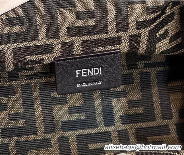 Well Crafted Fendi First Small Leather Bag with Python-Look Printed F F7038 Dark Denim Blue 2023