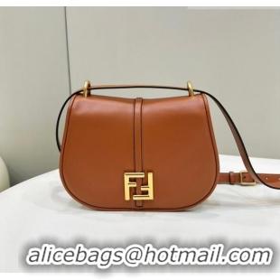 Grade Quality Fendi C' mon Medium Satchel Bag in Smooth and Full-grain Leather F1035 Caramel Brown 2023