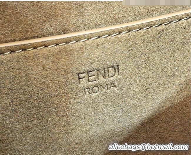 Grade Quality Fendi C' mon Medium Satchel Bag in Smooth and Full-grain Leather F1035 Caramel Brown 2023