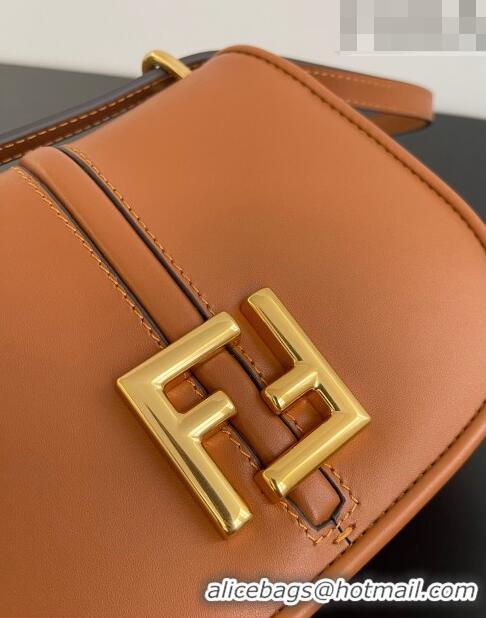 Luxury Cheap Fendi C' mon Small Satchel Bag in Smooth and Full-grain Leather F1036 Caramel Brown 2023