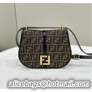 Unique Style Fendi C' mon Medium Satchel Bag in Brown FF F1035 Jacquard Fabric 2023