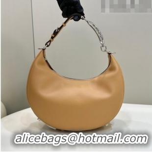 Discount Fendi Fendigraphy Small Hobo Bag in Leather 80056M Apricot 2023 TOP