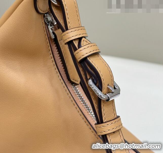 Discount Fendi Fendigraphy Small Hobo Bag in Leather 80056M Apricot 2023 TOP