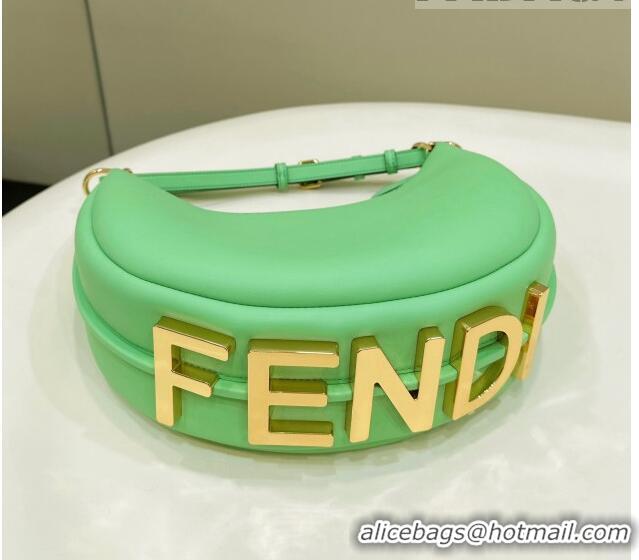 Classic Discount Fendi Fendigraphy Small Hobo Bag in Leather 80056M Green 2023 TOP