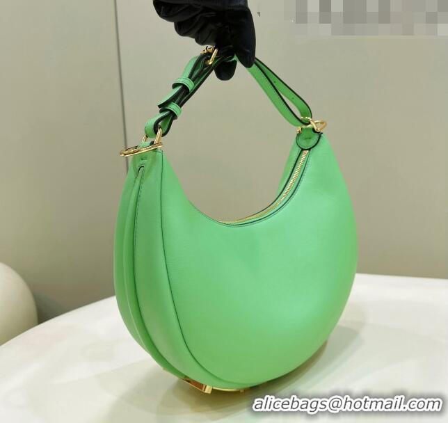 Classic Discount Fendi Fendigraphy Small Hobo Bag in Leather 80056M Green 2023 TOP