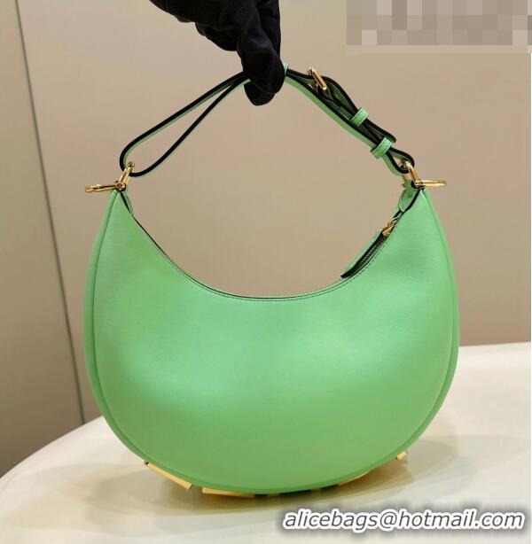 Classic Discount Fendi Fendigraphy Small Hobo Bag in Leather 80056M Green 2023 TOP