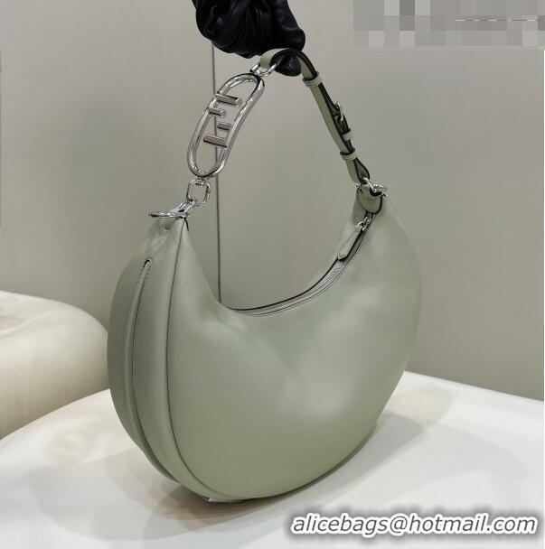 Discount Fendi Fendigraphy Small Hobo Bag in Leather 80056M Light Green 2023 TOP