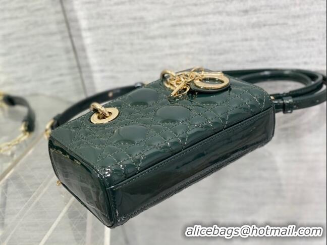 Well Crafted Dior Lady D-Joy Micro Bag in Patent Leather CD1406 Green 2023