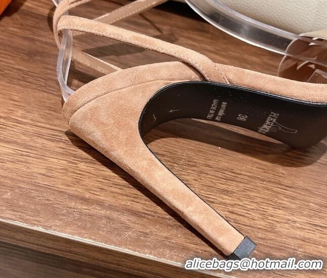 New Style Hermes Gala High Heel Sandals 10.5cm in Nappa Leather Beige/Light Gold 525113