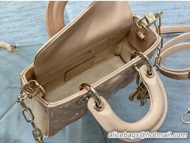 Luxurious Dior Lady D-Joy Micro Bag in Patent Leather CD1406 Nude Pink 2023