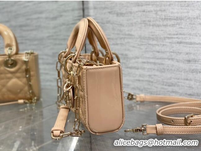 Luxurious Dior Lady D-Joy Micro Bag in Patent Leather CD1406 Nude Pink 2023