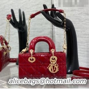 Good Looking Dior Lady D-Joy Micro Bag in Patent Leather CD1406 Red 2023