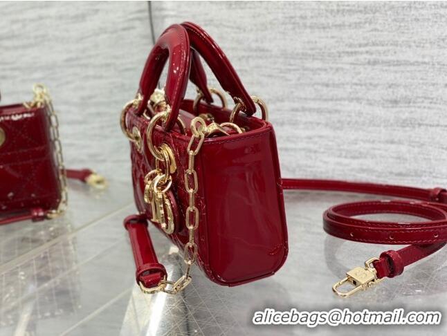 Good Looking Dior Lady D-Joy Micro Bag in Patent Leather CD1406 Red 2023