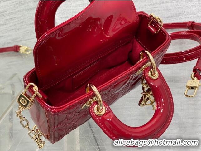 Good Looking Dior Lady D-Joy Micro Bag in Patent Leather CD1406 Red 2023