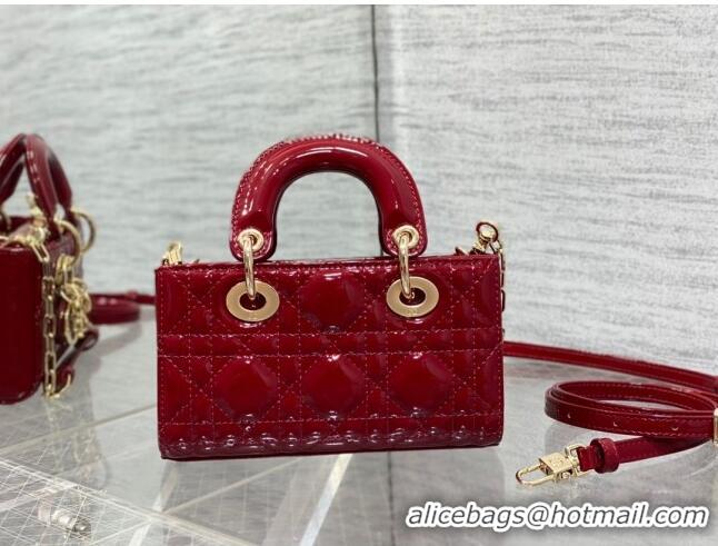 Good Looking Dior Lady D-Joy Micro Bag in Patent Leather CD1406 Red 2023