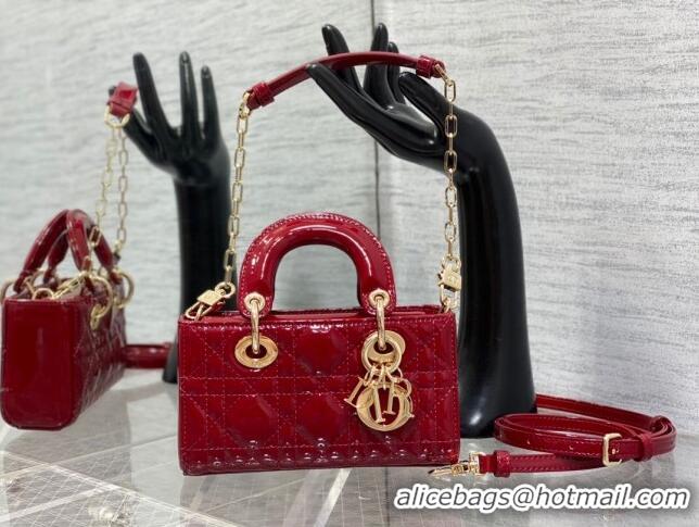 Good Looking Dior Lady D-Joy Micro Bag in Patent Leather CD1406 Red 2023