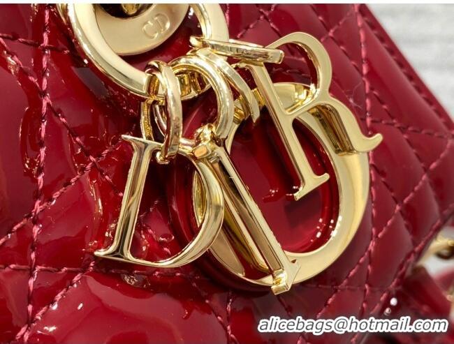 Good Looking Dior Lady D-Joy Micro Bag in Patent Leather CD1406 Red 2023