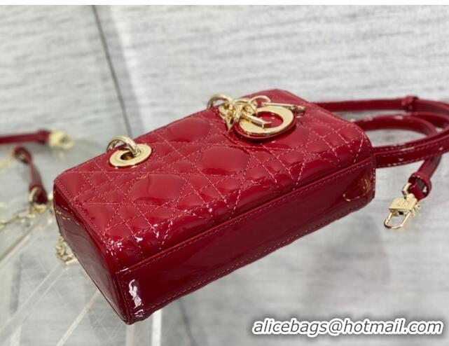 Good Looking Dior Lady D-Joy Micro Bag in Patent Leather CD1406 Red 2023