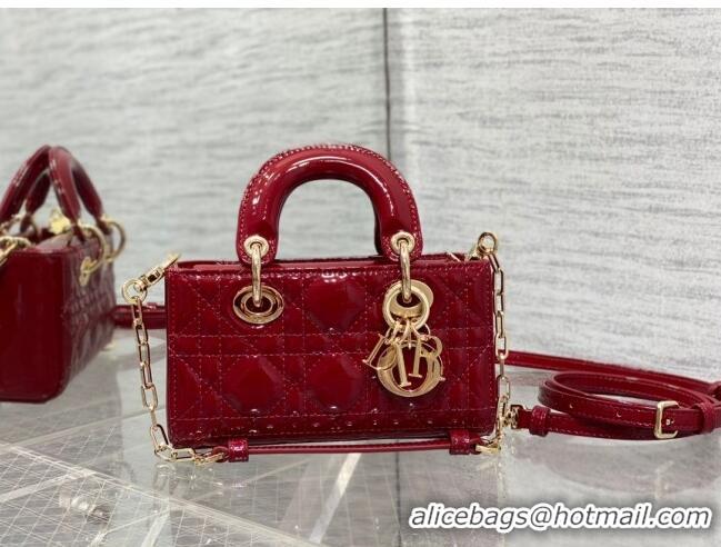 Good Looking Dior Lady D-Joy Micro Bag in Patent Leather CD1406 Red 2023