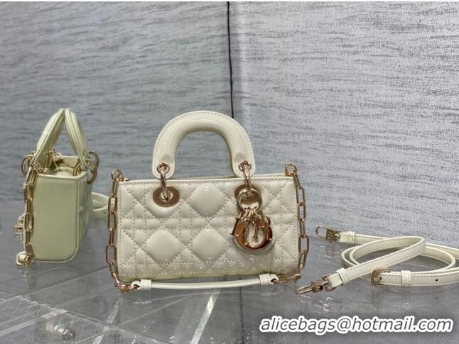 Grade Quality Dior Lady D-Joy Micro Bag in Patent Leather CD1406 White 2023