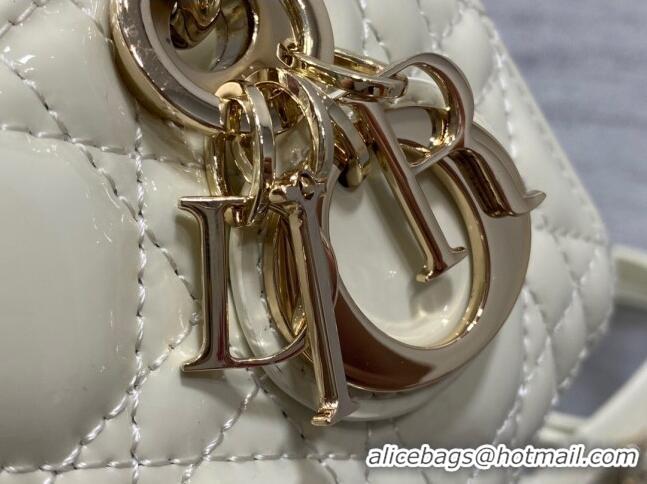 Grade Quality Dior Lady D-Joy Micro Bag in Patent Leather CD1406 White 2023