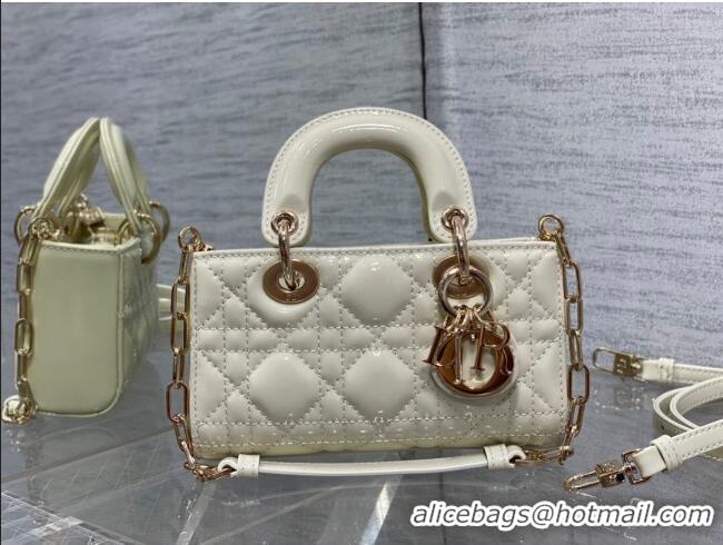 Grade Quality Dior Lady D-Joy Micro Bag in Patent Leather CD1406 White 2023