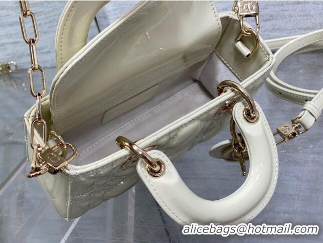 Grade Quality Dior Lady D-Joy Micro Bag in Patent Leather CD1406 White 2023