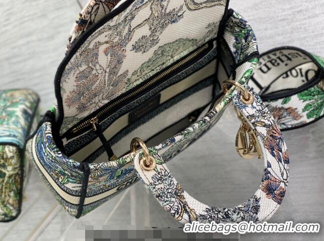 Pretty Style Dior Medium Lady D-Lite Bag in Étoile de Voyage Embroidery CD6085 White Multicolor 2023