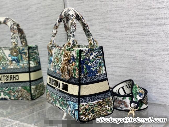 Pretty Style Dior Medium Lady D-Lite Bag in Étoile de Voyage Embroidery CD6085 White Multicolor 2023