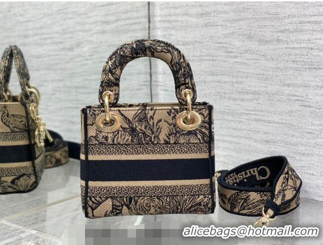 Custom Dior Mini Lady D-Lite Bag in Toile de Jouy Voyage Embroidery CD6085 Beige Multicolor 2023