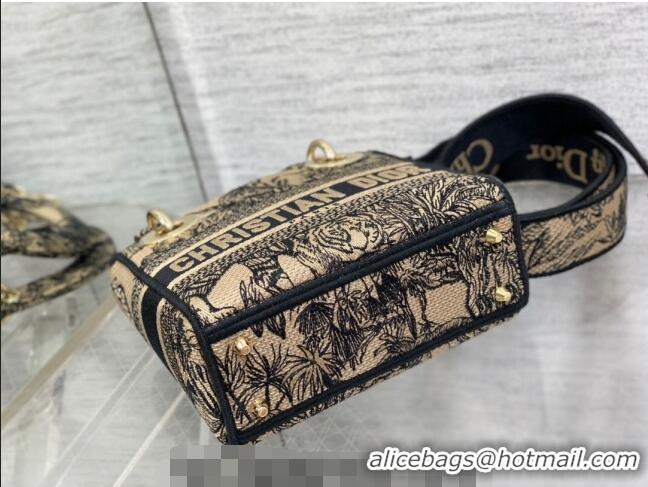 Custom Dior Mini Lady D-Lite Bag in Toile de Jouy Voyage Embroidery CD6085 Beige Multicolor 2023