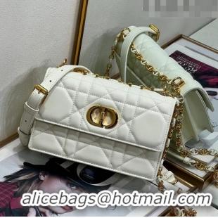 Promotional Dior Miss Caro Mini bag in Macrocannage Lambskin CD6096 White 2023