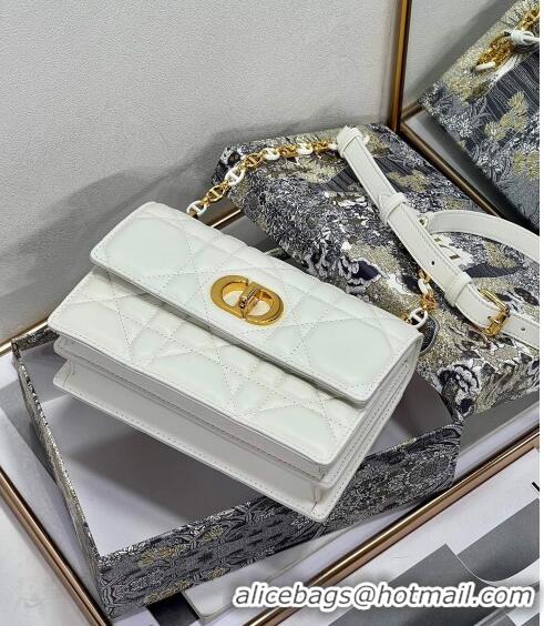 Promotional Dior Miss Caro Mini bag in Macrocannage Lambskin CD6096 White 2023