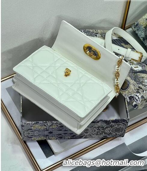 Promotional Dior Miss Caro Mini bag in Macrocannage Lambskin CD6096 White 2023