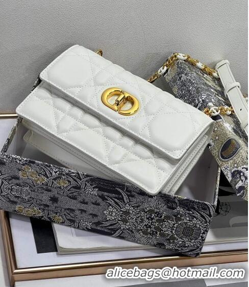 Promotional Dior Miss Caro Mini bag in Macrocannage Lambskin CD6096 White 2023