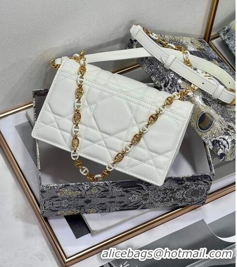 Promotional Dior Miss Caro Mini bag in Macrocannage Lambskin CD6096 White 2023