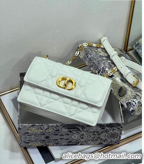 Promotional Dior Miss Caro Mini bag in Macrocannage Lambskin CD6096 White 2023