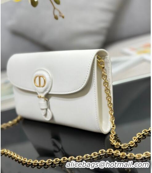 New Cheap Dior Bobby East-West Pouch with Chain in Smooth Calfskin CD6106 White 2023