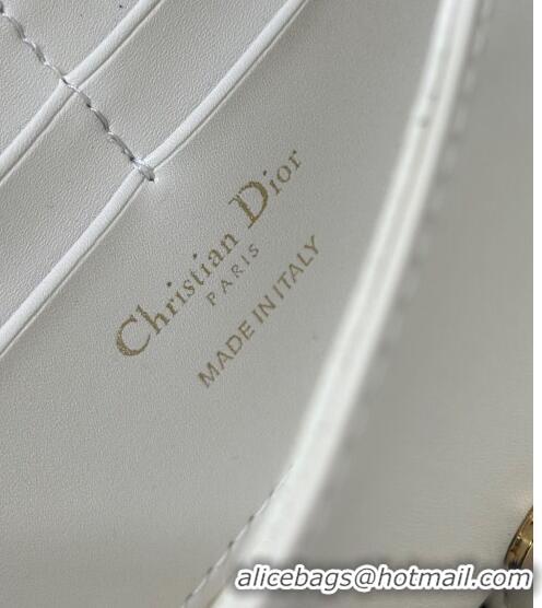 New Cheap Dior Bobby East-West Pouch with Chain in Smooth Calfskin CD6106 White 2023