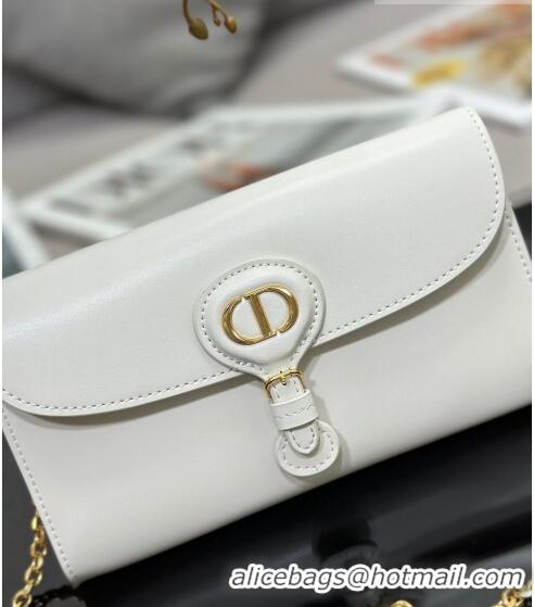 New Cheap Dior Bobby East-West Pouch with Chain in Smooth Calfskin CD6106 White 2023