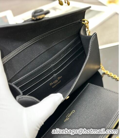 Popular Style Dior Bobby East-West Pouch with Chain in Smooth Calfskin CD6106 Black 2023