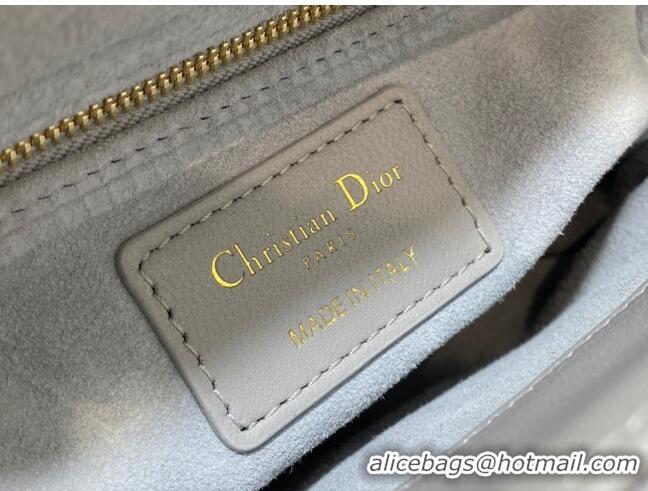 Shop Popular Dior Mini Lady Dior Bag in Cannage Lambskin CD2616 Grey 2023