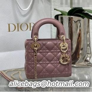 Super Quality Dior Mini Lady Dior Bag in Cannage Lambskin CD2616 Purple 2023